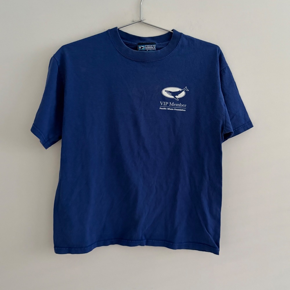 Pacific Whale Foundation Save The Whales Maui Blue Graphic T-Shirt Medium